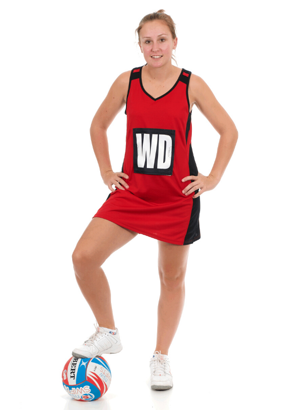 Essential Netball Dress Red/Black