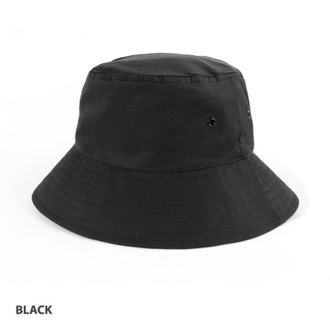 Coast2Coast Polycotton School Bucket Hat - Black