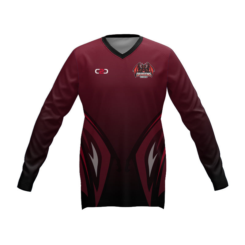 Dragons SlimFit HP Long Sleeve V Neck Warmup Shirt Design Your Own