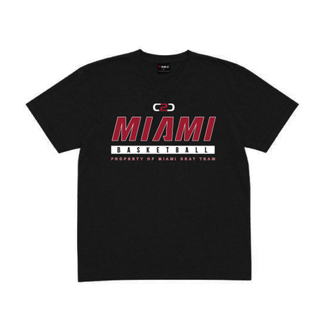 Miami V Neck Black Warm Up Shirt "Front View"