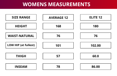 Women's Size Range L Elite