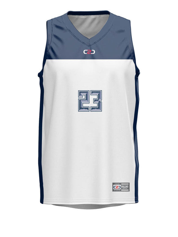 Dream Numbered Basketball Singlet White/Navy in Stock