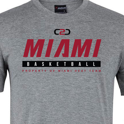 Miami Basketball Round Tees Light Gray