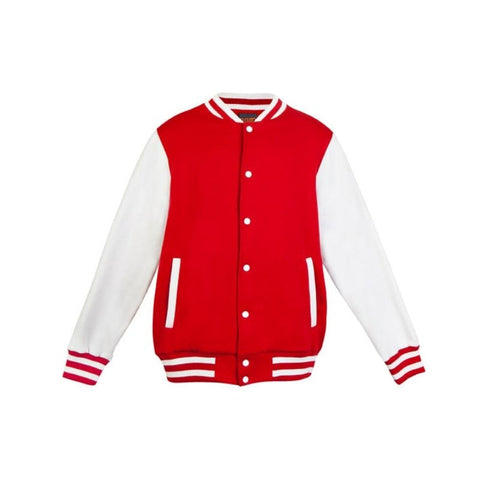 Varsity Jacket Mens Red White Front View