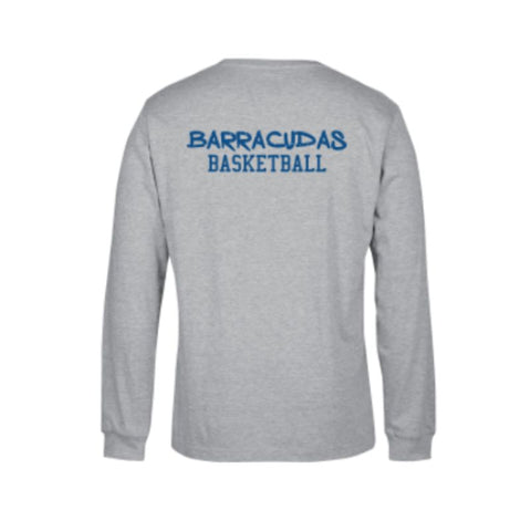 BDC Barracudas Adults LS 13% Marle Grey Cotton Tee