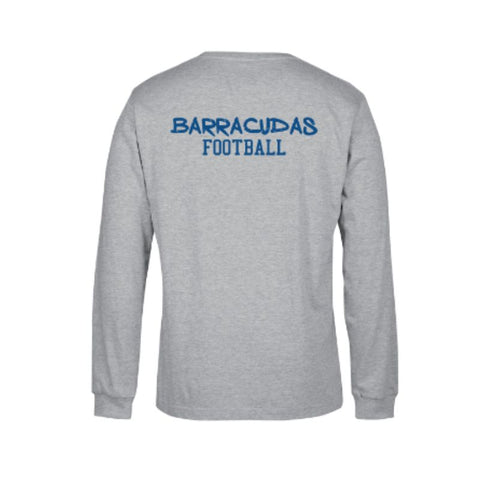 BDC Barracudas Adults LS 13% Marle Grey Cotton Tee
