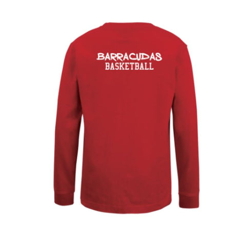 BDC Barracudas Kids LS Red Cotton Tee