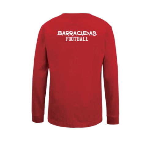 BDC Barracudas Kids LS Red Cotton Tee