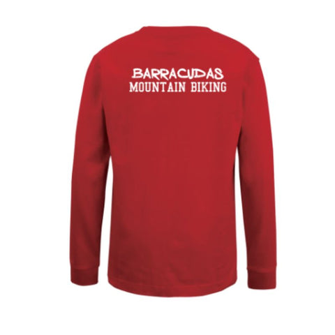 BDC Barracudas Kids LS Red Cotton Tee