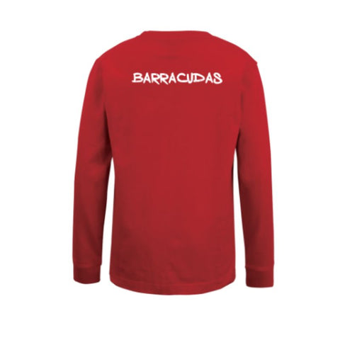 BDC Barracudas Kids LS Red Cotton Tee