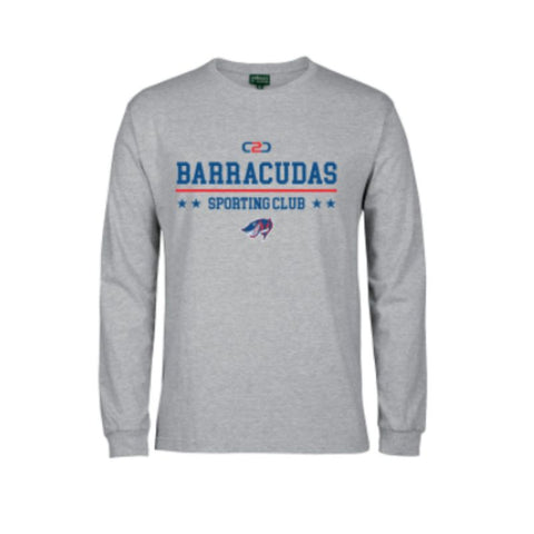 BDC Barracudas Adults LS 13% Marle Grey Cotton Tee