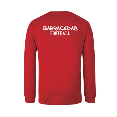 BDC Barracudas Adults LS Red Cotton Tee