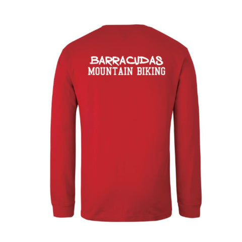 BDC Barracudas Adults LS Red Cotton Tee
