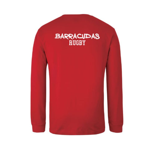 BDC Barracudas Adults LS Red Cotton Tee