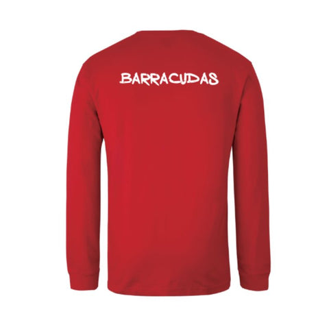 BDC Barracudas Adults LS Red Cotton Tee
