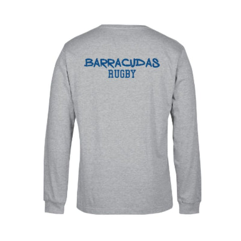 BDC Barracudas Adults LS 13% Marle Grey Cotton Tee