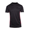 Mens Accelerator Cool Dry T-shirt Design 1 Black Red Front View
