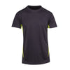 Mens Accelerator Cool Dry T-shirt Design 3 Charcoal Lime Front View