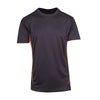 Mens Accelerator Cool Dry T-shirt Design 3 Charcoal Orange Front View