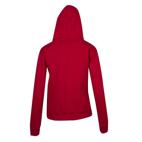 Ladies/Juniors Zipper Hoodies With Pocket Red Back View