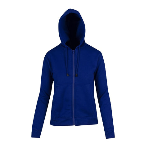 Ladies/Juniors Zipper Hoodies With Pocket Royal Blue Front View