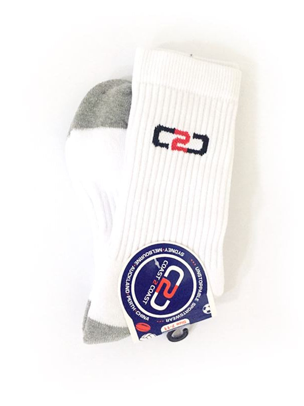 C2C Classic Crew Socks White