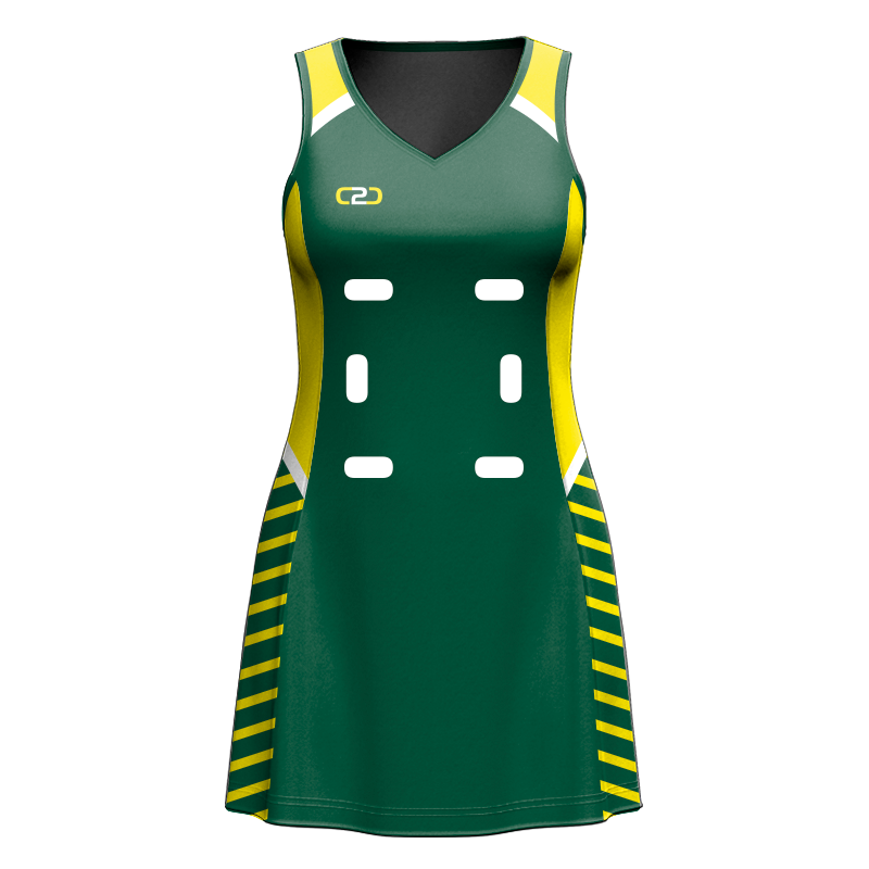 green netball dress Green Netball Dress Girls Silver Fern