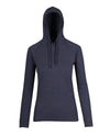 Ladies Fushion Hooded T-shirts Navy Marl Front View