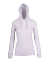 Ladies Fushion Hooded T-shirts White Marl Front View