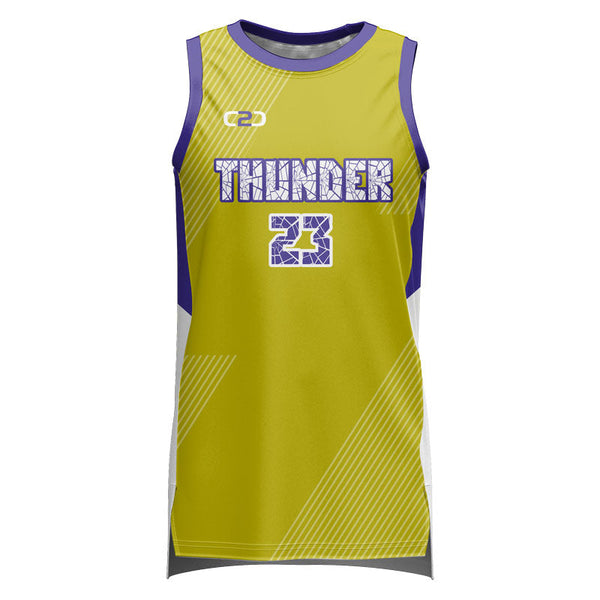 Custom Thunder Basketball Singlet Front View