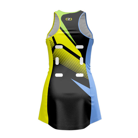 Custom Conquer HP Standard Netball Dress Back View