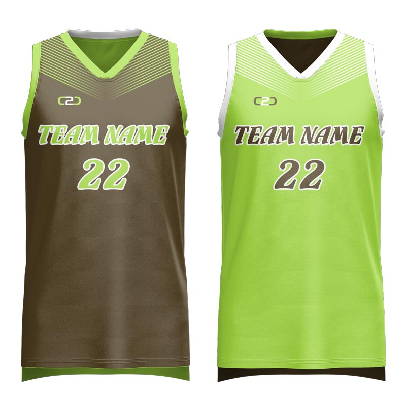 Custom Bear Reversible 3Hp V Neck Basketball Singlet