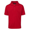 Kids Short Sleeve Poly Polo Red