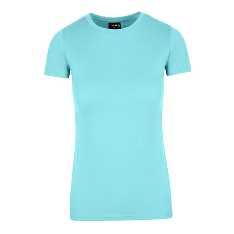 Ladies Cotton Round Tees Reapers Trippin Aqua Front View