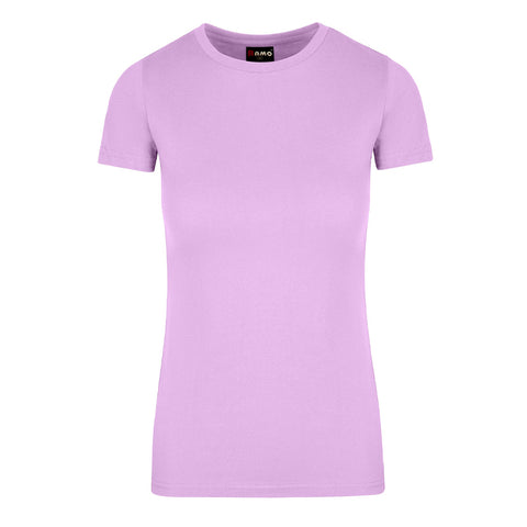 Ladies Cotton Round Tees Premiers Lilac Front View