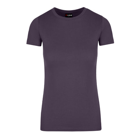  Ladies Cotton Round Tees End of Season New Charcoal Front View