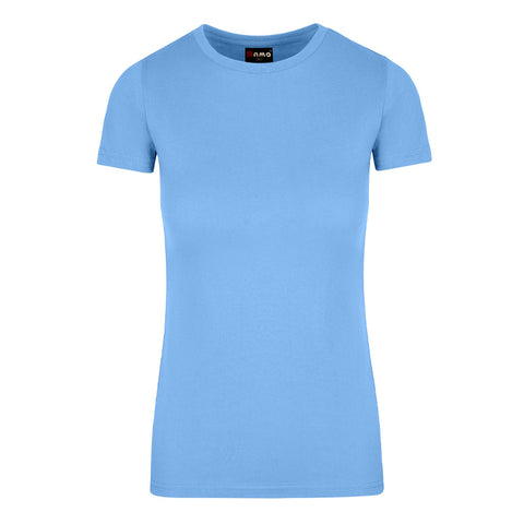 Ladies Cotton Round Tees Reapers Trippin Sky Blue Front View