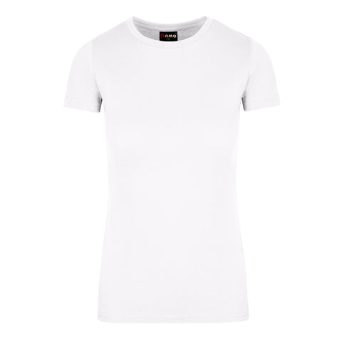 Ladies Cotton Round Tees Reapers Trippin White Front View