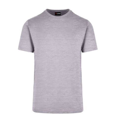 Mens Cotton Round Tees Premiers Grey Marl Front View