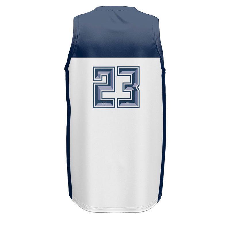 Basketball Singlets with Numbers White/Navy - In-Stock Numbered Singlet ...