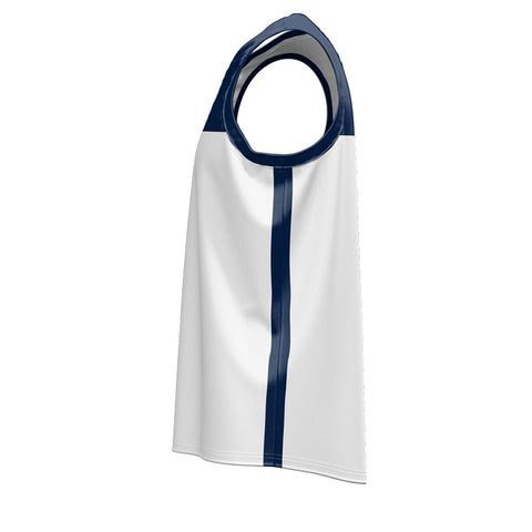 White Navy Basketball Singlet - Next day dispatch