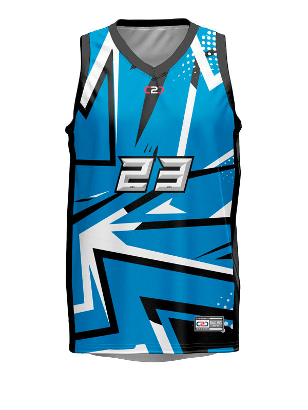 Dream Numbered Basketball Singlet Azure/Black