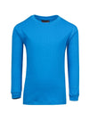 Kids Long Sleeve T-shirts Azure Front View