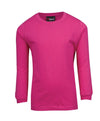 Kids Long Sleeve T-shirts Hot Pink Front View