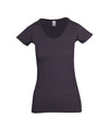 Ladies Raw Cotton Wave T-Shirt Charcoal Front