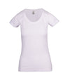Ladies Raw Cotton Wave T-Shirt White Front