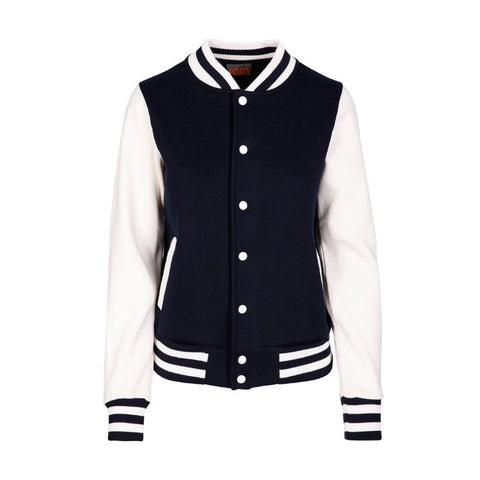 Varsity Jacket Ladies/Junior Navy White Front View
