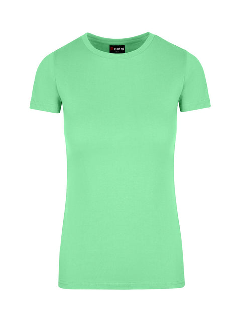 Ladies Cotton Round Tees Premiers New Lime Front View