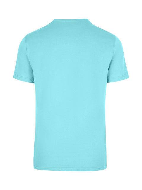 Mens Cotton Round Tees Reapers Trippin Aqua Back View