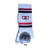 C2C Crew Socks White/Red/Black